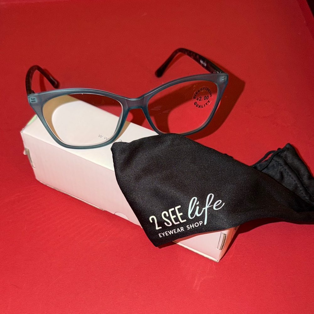 2 See Life Blue Cat-Eye Glasses